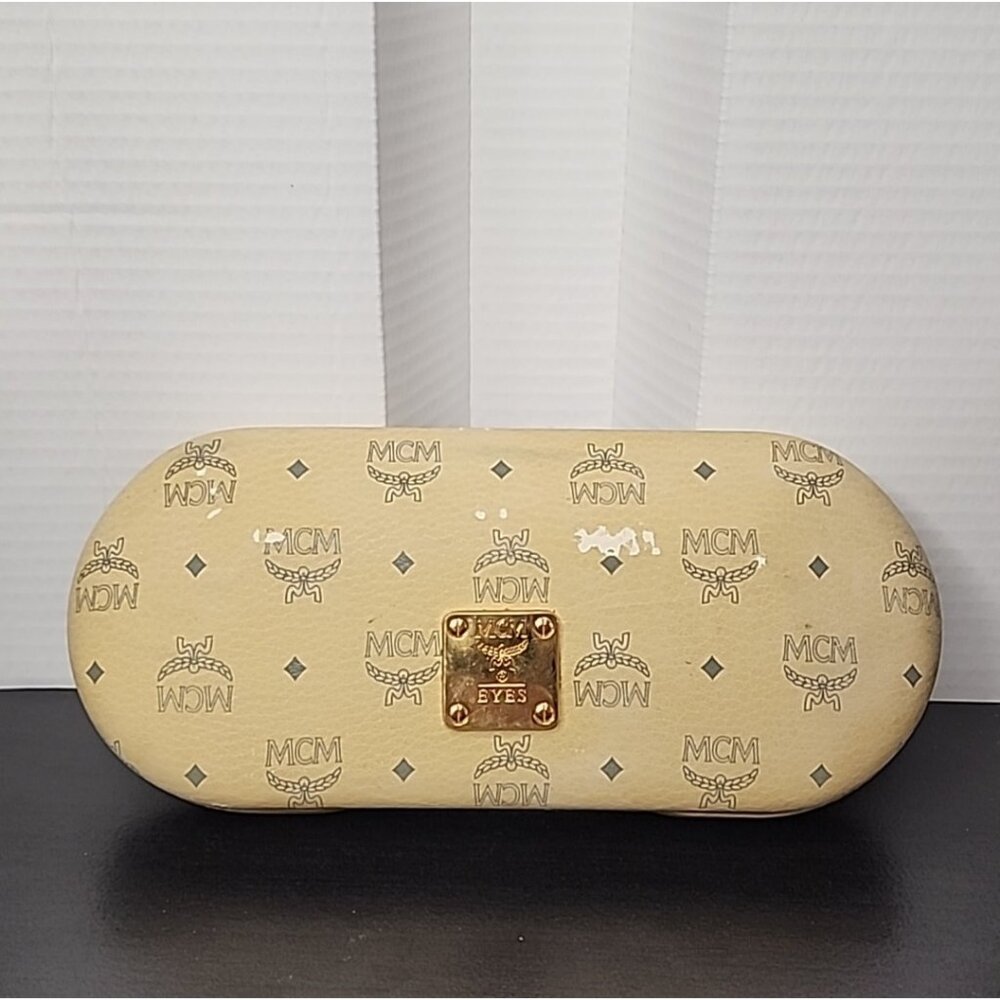 vintage MCM eyes Large Leather Hard Case Sunglass glasses eyeglasses hardshell